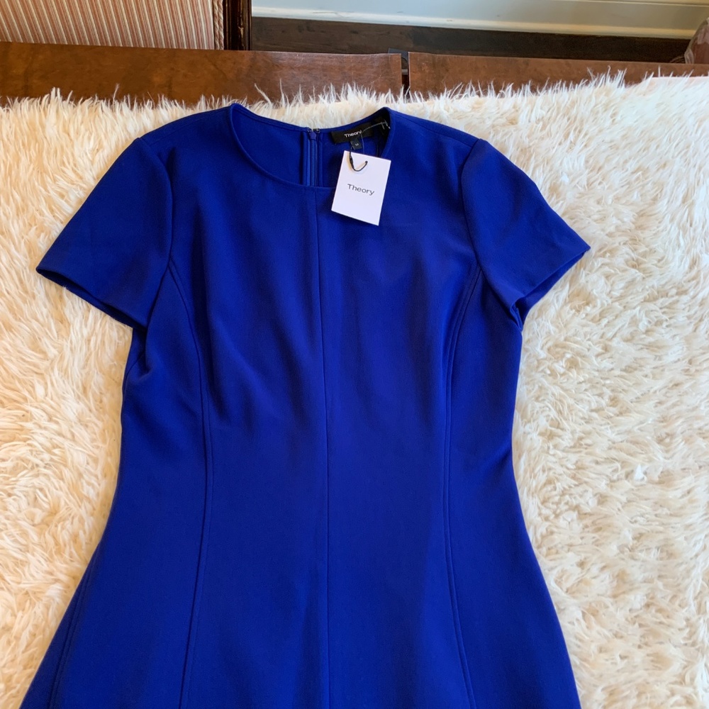❌SOLD❌Theory Modern Seamed Fit & Flare Shift Blue - Picture 2 of 8